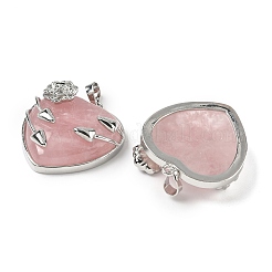 Natural Rose Quartz Heart Pendants&nbsp;G-S391-01P-G