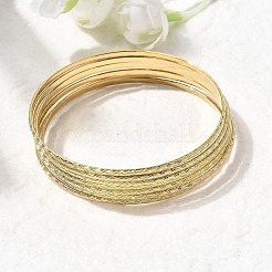 7Pcs 201 Stainless Steel Bangles for Women&nbsp;BJEW-Z151-04G-03