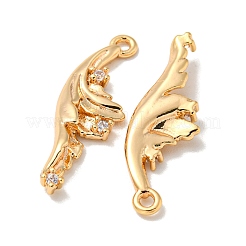 Brass Micro Pave Clear Cubic Zirconia Pendants&nbsp;KK-K378-18G