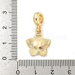 Rack Plating Alloy Enamel Flower European Dangle Charms&nbsp;FIND-B034-55G-05