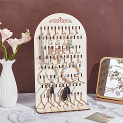 Arch Shaped Plywood Jewelry Organizer Display Stands for Bracelets Necklaces Display Cards&nbsp;AJEW-WH0604-76