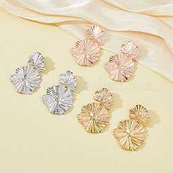 3 Pairs 3 Colors Alloy Leaf Dangle Stud Earrings for Women&nbsp;EJEW-FI0001-27