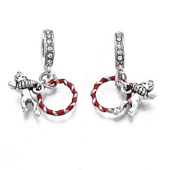 Rack Plating Alloy Enamel European Dangle Charms&nbsp;MPDL-N039-042