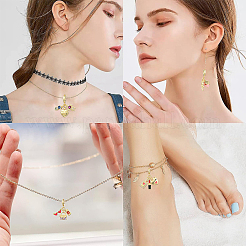 1Pc Valentine's Day Brass Clear Cubic Zirconia Makeup European Dangle Charms&nbsp;KK-YW0002-59A