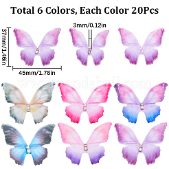 120Pcs 6 Colors Gradient Color Double Layer Fibre Tulle Ornament Accessories&nbsp;FIND-SC0005-82