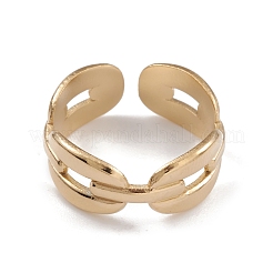 Ion Plating(IP) 304 Stainless Steel Hollow Out Oval Cuff Rings for Women&nbsp;RJEW-G285-60G