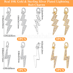 12Pcs 4 Styles Brass Micro Pave Cubic Zirconia Pendants&nbsp;ZIRC-BBC0003-80
