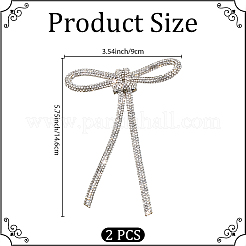 2pcs Bowknot Iron Rhinestone Brooches&nbsp;JEWB-CP0001-63