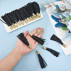 18Pcs PU Imitation Leather Tassel Pendants&nbsp;FIND-CL0001-71A