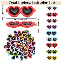 54Pcs 9 Colors Opaque Resin Cabochons&nbsp;RESI-SC0006-74