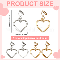 4 Pairs 2 Colors Iron Alloy Clip-on Earrings&nbsp;EJEW-HY0001-38