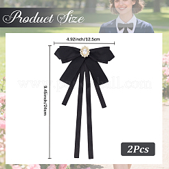 2Pcs Polyester Bowknot Pins&nbsp;JEWB-CN0001-11