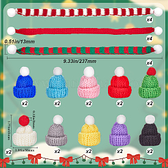 Woolen Crochet Mini Hat with Pom Pom Ball&nbsp;AJEW-GF0009-37
