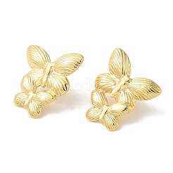 Rack Plating Butterfly Brass Stud Earrings&nbsp;EJEW-B062-36G