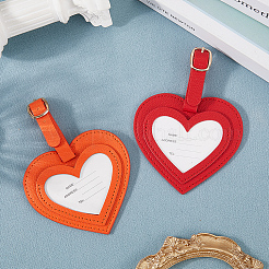 2Pcs 2 Colors PU Leather Luggage Bag Tags&nbsp;AJEW-GF0011-46A