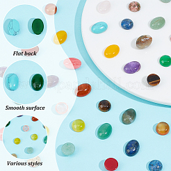 40Pcs 20 Styles Mixed Gemstone Cabochons&nbsp;G-HY0001-54