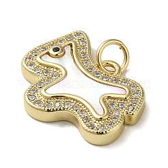 Brass Micro Pave Cubic Zirconia Pendants&nbsp;KK-Q808-30G