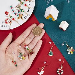 12 Pairs 12 Style Christmas Theme Alloy Dangle Earrings&nbsp;EJEW-SC0001-33