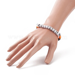Halloween Theme Acrylic Beaded Stretch Bracelets&nbsp;BJEW-JB09193-02