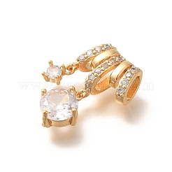 Brass Micro Pave Cubic Zirconia Pendants&nbsp;X-KK-C085-12G