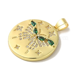Brass Micro Pave Cubic Zirconia Pendants&nbsp;KK-Z042-26G-01