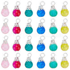 96Pcs 2 Bags 6 Colors Crack Glass Bead Pendants&nbsp;GLAA-BM0001-03