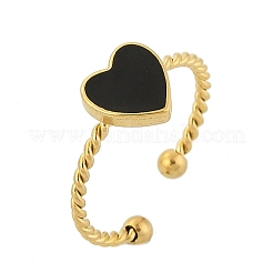 304 Stainless Steel Enamel Cuff Rings for Women&nbsp;RJEW-G338-04G-02
