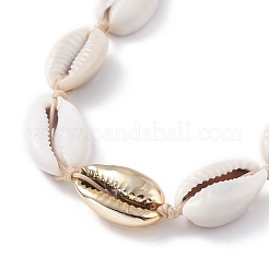 Natural Cowrie Shell Beads Beaded Necklaces&nbsp;NJEW-JN03744-02
