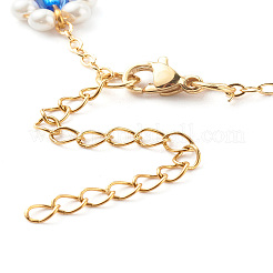 Shell Pearl & Acrylic Beads Flower Link Bracelets&nbsp;X1-BJEW-TA00003-03