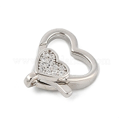 Brass Micro Pave Clear Cubic Zirconia Lobster Claw Clasps&nbsp;KK-P299-06P