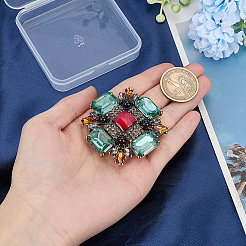 1Pc Tibetan Style Alloy Rhinestone Brooches&nbsp;JEWB-SP0001-16A