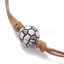 5Pcs Sports Theme Adjustable Acrylic Beads Braided Bead Bracelets for Unisex&nbsp;BJEW-TA00703