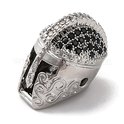 Helmet Shape Rack Plating Brass with Cubic Zirconia Beads&nbsp;KK-S406-15E
