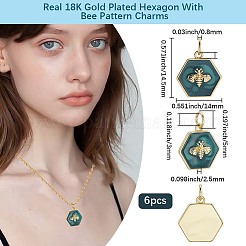 6Pcs Brass Enamel Charms&nbsp;KK-BBC0020-70