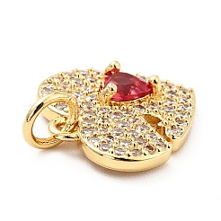 Brass Micro Pave Cubic Zirconia Pendants&nbsp;KK-E015-12G