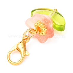 8Pcs Flower Glass Pendant Decorations&nbsp;HJEW-JM04158