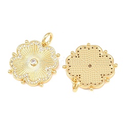 Brass Micro Pave Cubic Zirconia Pendants&nbsp;KK-C162-062G-01