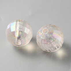 UV Plating Rainbow Iridescent Acrylic Beads&nbsp;OACR-TAC0004-02C