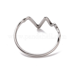 Non-Tarnish 201 Stainless Steel Wave Finger Ring for Women&nbsp;RJEW-J051-47P
