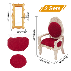 Semi-Finished Product Birch Wood Chairs & Acrylic Mirror&nbsp;DJEW-PH0001-11