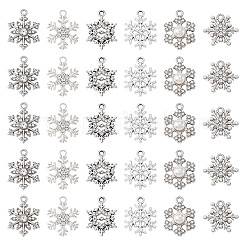 36Pcs 6 Styles Alloy Rhinestone Pendants&nbsp;FIND-TA0010-05