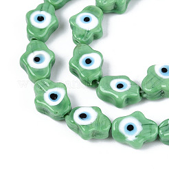Handmade Evil Eye Lampwork Beads Strands&nbsp;LAMP-T022-07M