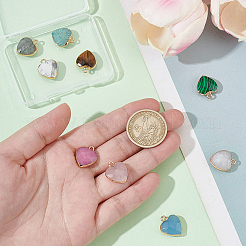 9Pcs 9 Styles Electroplated Gemstone Faceted Pendants&nbsp;G-HY0001-86