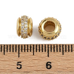 Brass Micro Pave Cubic Zirconia Beads&nbsp;KK-L241-10G