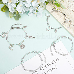 12Pcs 304 Stainless Steel Paperclip Chains Bracelets&nbsp;BJEW-SC0001-40