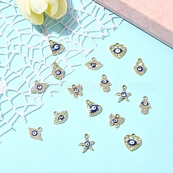 16Pcs 8 Styles UV Plating Alloy Enamel Pendants&nbsp;FIND-FS0002-74