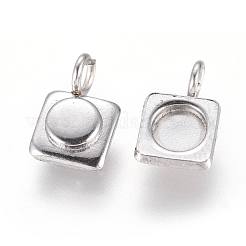 Non-Tarnish 304 Stainless Steel Pendant Cabochon Settings&nbsp;STAS-F222-020