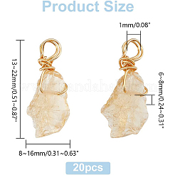 20Pcs Natural Citrine Pendants&nbsp;FIND-DC0001-72