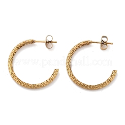 304 Stainless Steel Twist C-Shaped Stud Earrings&nbsp;EJEW-R017-03G-02