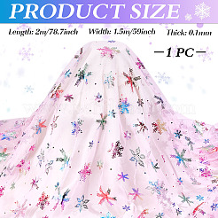 Snowflake Pattern Polyester Lace Fabic&nbsp;DIY-WH0061-020B